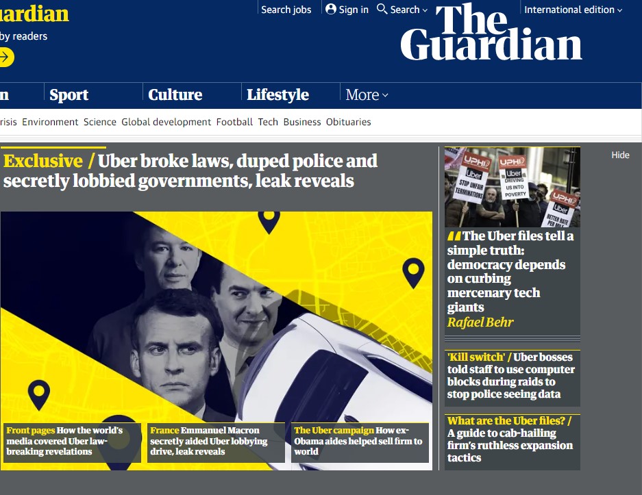Το πρωτοσέλιδο του «Guardian»