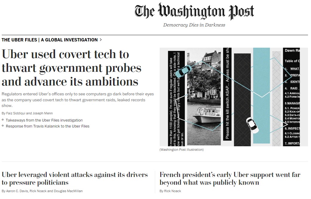 Το πρωτοσέλιδο της «Washington Post»
