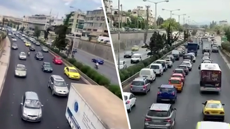 Κηφισός: Τροχαίο στην κάθοδο – Μεγάλο μποτιλιάρισμα