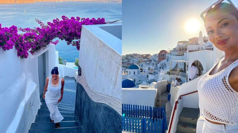 Η Nicole Scherzinger δηλώνει ερωτευμένη με τη Σαντορίνη – Οι εντυπωσιακές φωτογραφίες από το νησί