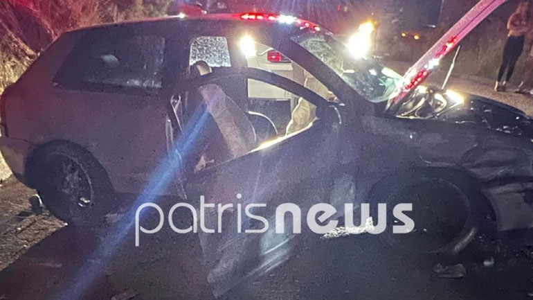 Ηλεία: Σοβαρό τροχαίο με δύο τραυματίες στην είσοδο του χωριού Χελιδόνι