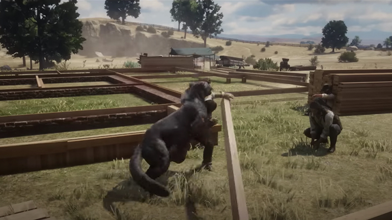 RDR2: Κούγκαρ εμποδίζει τον John να χτίσει ένα σπίτι 