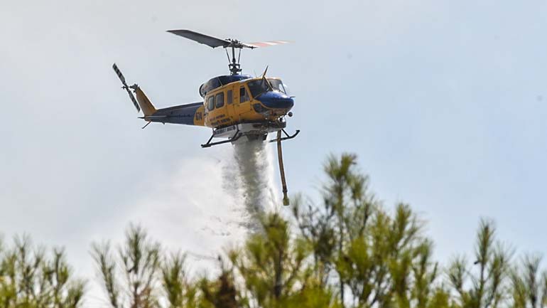 Πάτρα: Ξεκίνησαν να επιχειρούν τα εναέρια μέσα στο μέτωπο της φωτιάς στην Καλλιθέα