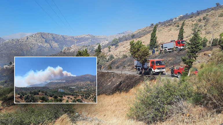 Πυρκαγιά κατακαίει το νότιο Ρέθυμνο