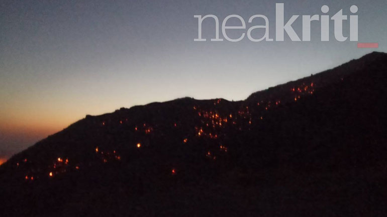 Ολονύχτια μάχη με τις αναζωπυρώσεις στο Ρέθυμνο