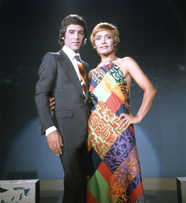 Ο Τόλης Βοσκόπουλος με τη Μαρινέλλα. Υπήρξαν παντρεμένοι από το 1973 μέχρι το 1981.