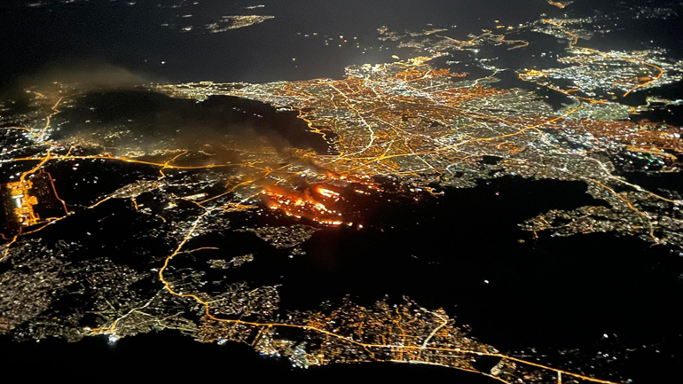 Η μεγάλη πυρκαγιά της Πεντέλης από ψηλά