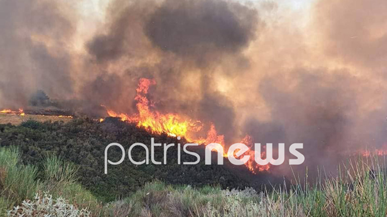 Ηλεία: Χωρίς ενεργό μέτωπο οι πυρκαγιές σε Τραγανό και Βάρδα – Καλύτερη η εικόνα της πυρκαγιάς στα Άγναντα