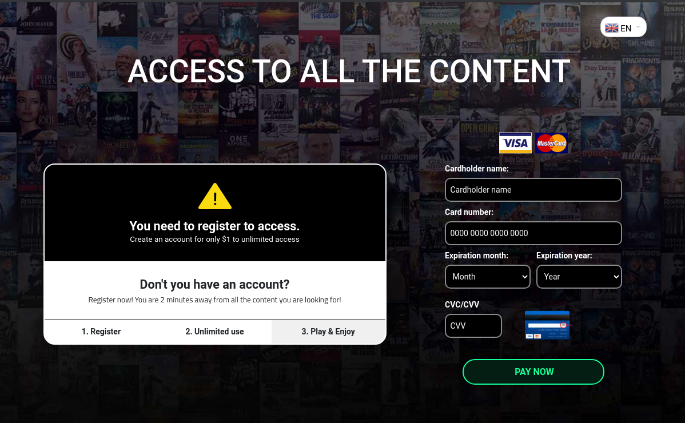 Οι απατεώνες εξαπατούν τους θεατές να εισάγουν στοιχεία τραπεζικής κάρτας