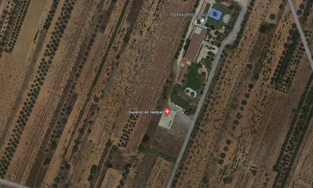 To ιδιωτικό ελικοδρόμιο όπου έγινε το δυστύχημα 