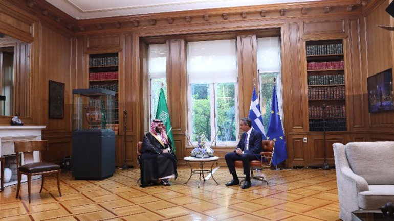 Συνάντηση Κυρ. Μησοτάκη- Μπιν Σαλμάν στο Μέγαρο Μαξίμου