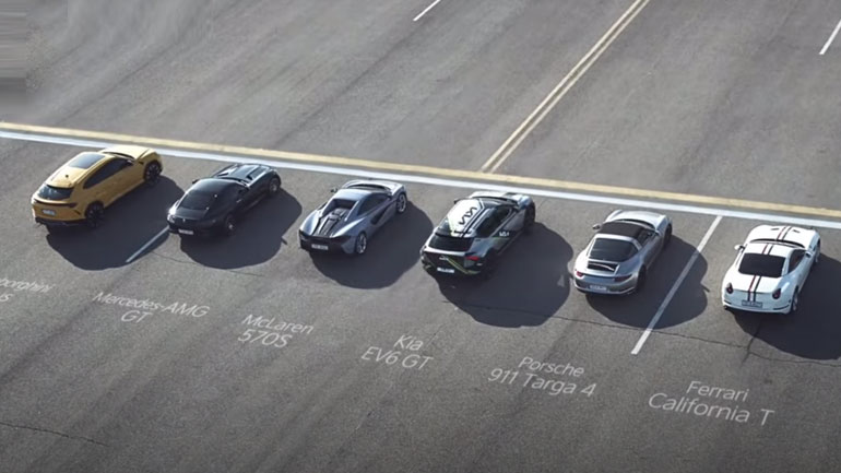 Το πιο επικό 400άρι: Ηλεκτρικό Kia EV GT εναντίον Urus – AMG GT – 911 Targa 4 – California T – McLaren 570S