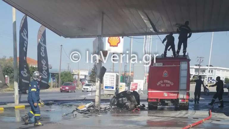 Συνελήφθη ο οδηγός της νταλίκας που έπεσε ακυβέρνητη σε βενζινάδικο στη Βέροια προκαλώντας φωτιά