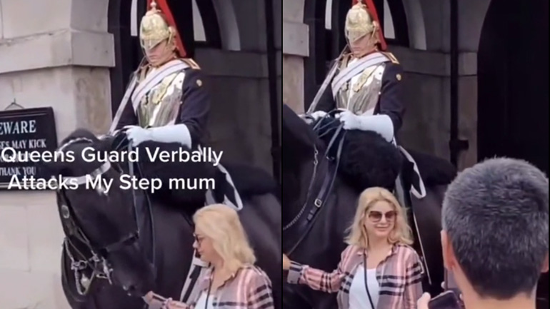 Tουρίστρια εναντίον βασιλικού φρουρού 