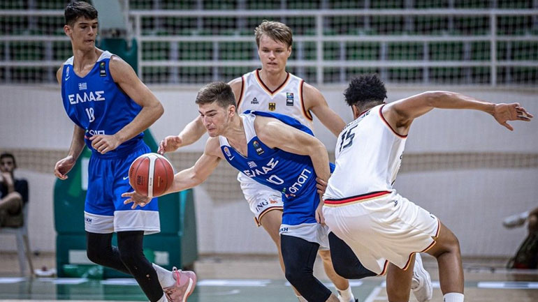 Mπάσκετ:  Ηττήθηκε 74-67 από τη Γερμανία και κατετάγη 12η η Εθνική Εφήβων