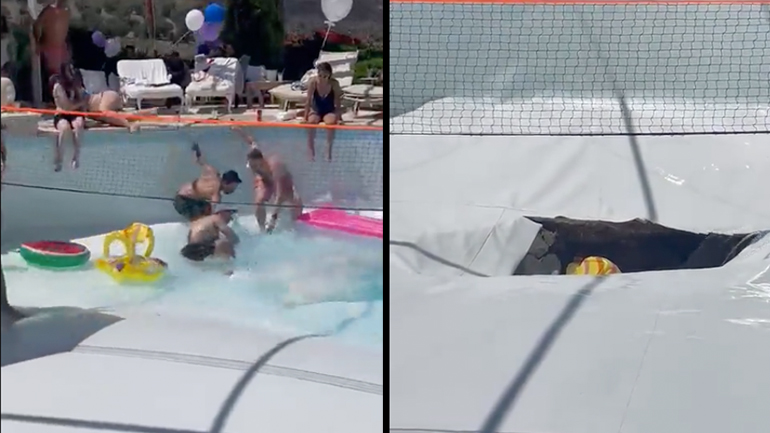 Τρύπα ανοίγει ξαφνικά στον πυθμένα μιας πισίνας