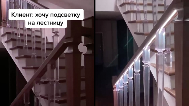 Ένας πρωτότυπος φωτισμός σκάλας με φώτα led Ένας πρωτότυπος φωτισμός σκάλας με φώτα led