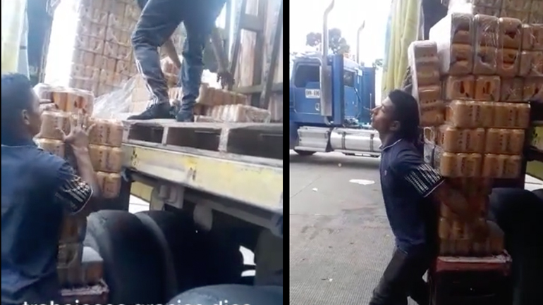 Εντυπωσιακή τεχνική μεταφοράς εμπορευμάτων