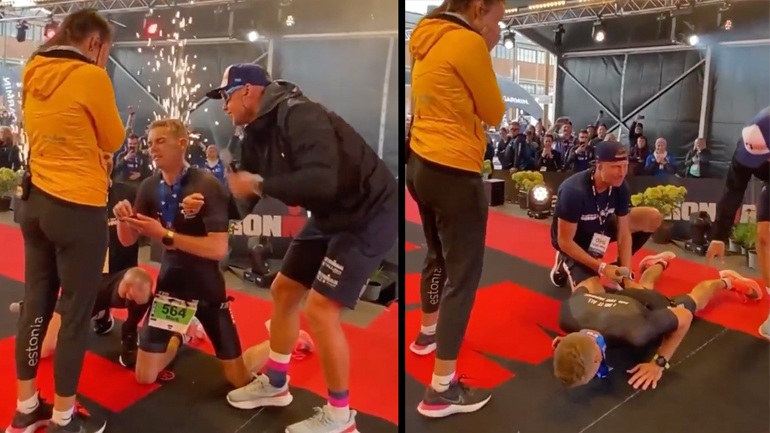 Αθλητής κάνει πρόταση γάμου στην κοπέλα του, αλλά το σώμα του τον εμποδίζει 