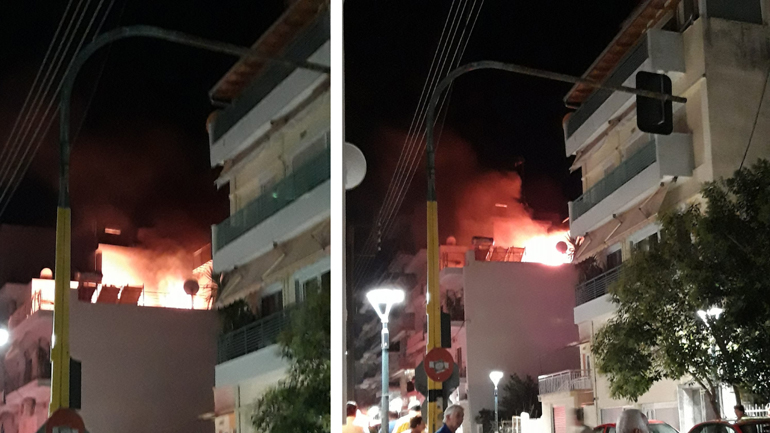Ξάνθη: Φωτιά και εκρήξεις σε πολυκατοικία