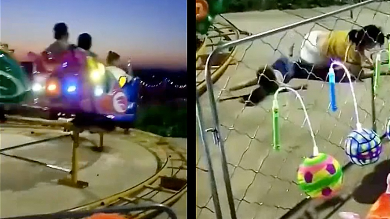 Βαγόνι σε λούνα παρκ εκτοξεύεται στο έδαφος