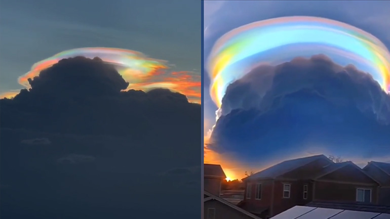 Ουράνιο τόξο πάνω σε σύννεφο