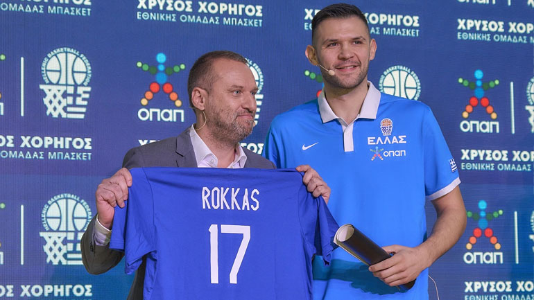 Γιάννης Ρόκκας, Chief Marketing Officer ΟΠΑΠ, Κώστας Παπανικολάου, αρχηγός της Εθνικής Ομάδας Μπάσκετ