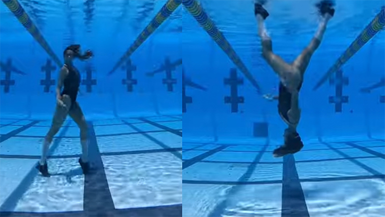 Moonwalk μέσα σε πισίνα