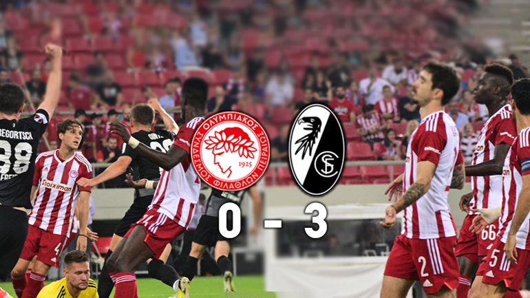 Νέα κακή εμφάνιση και βαριά εντός έδρας ήττα για τον Ολυμπιακό με 3-0 σκορ από τη Φράιμπουργκ