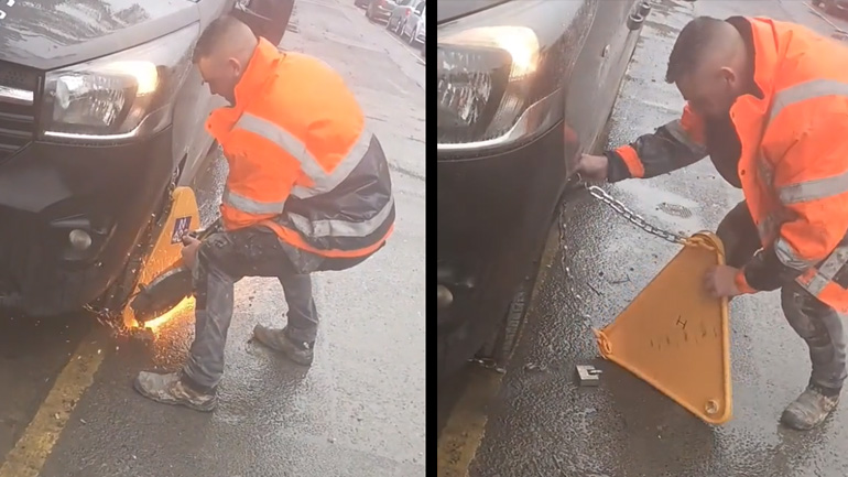 Όταν κλειδώνεις τον τροχό ενός εργάτη οικοδομής