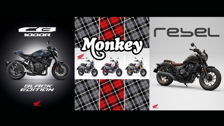 Νέα χρώματα 2023 για τα CB1000R, CMX500 Rebel και Monkey της Honda