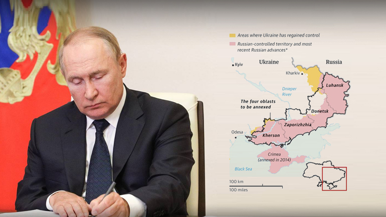 Ο Πούτιν υπέγραψε την προσάρτηση των ουκρανικών εδαφών