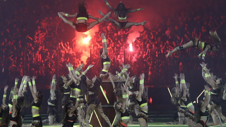 Εγκαίνια OPAP Arena: Εντυπωσιακό show από τις «αμαζόνες» της ΑΕΚ