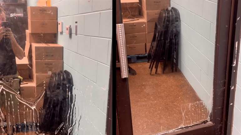 Φάντασμα καθαρίζει έναν καθρέφτη