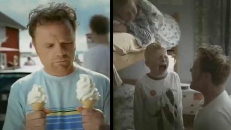 Μπαμπάς αγοράζει παγωτά στους γιους του