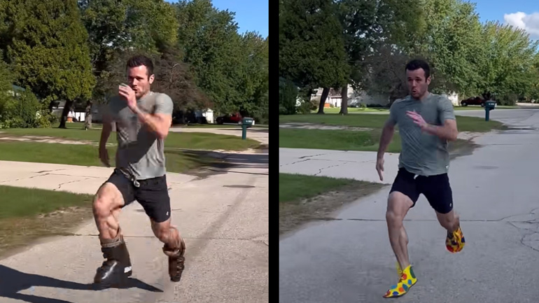 Sprint με διαφορετικούς τύπους παπουτσιών