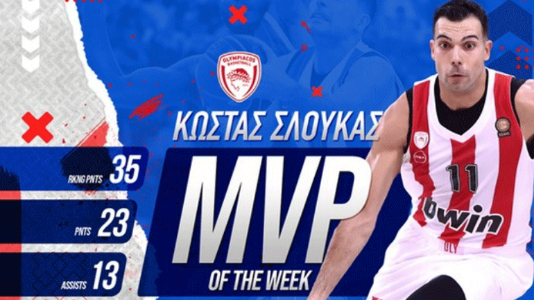 Basket League: MVP της 2ης αγωνιστικής ο Σλούκας