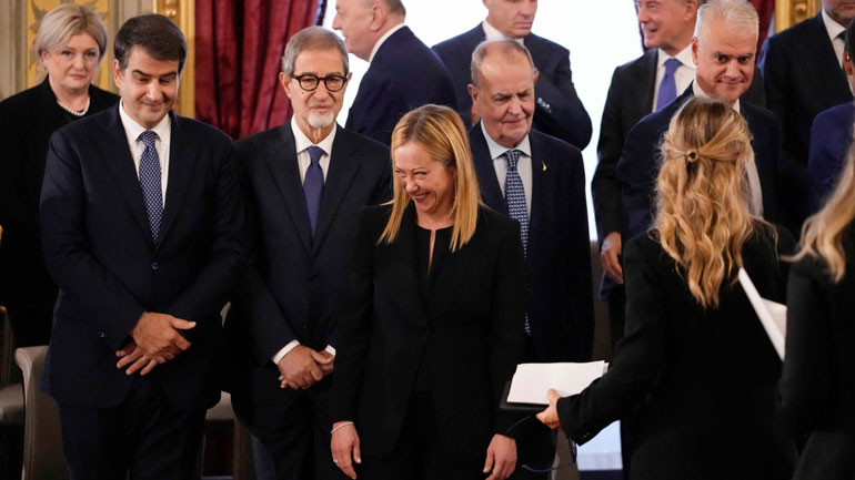 Ιταλία: Η κυβέρνηση της Τζόρτζια Μελόνι ορκίσθηκε στο προεδρικό μέγαρο