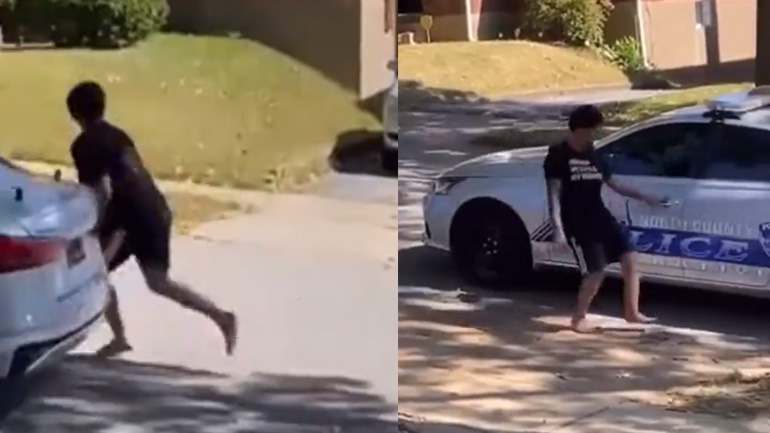 Γυναίκα κλέβει περιπολικό και τρακάρει σε δέντρο Γυναίκα κλέβει περιπολικό και τρακάρει σε δέντρο