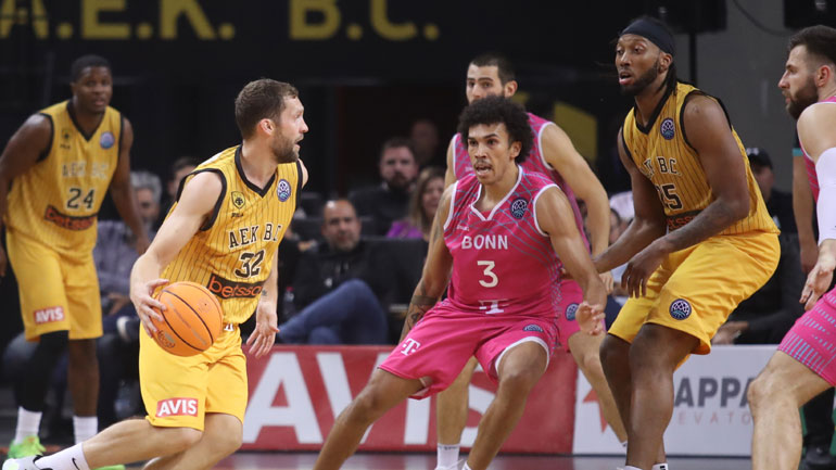 «Κατάρρευση» και ήττα για την ΑΕΚ με 73-66 από την Τελέκομ Βόννης