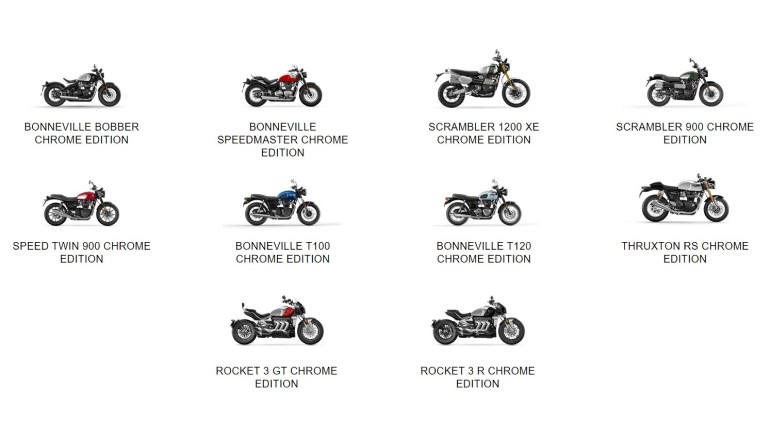 Triumph Chrome Collection, μια περιορισμένης παραγωγής σειρά modern classic μοτοσυκλετών