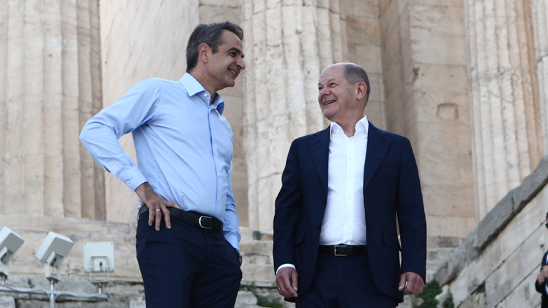 O Όλαφ Σολτς στην Ακρόπολη