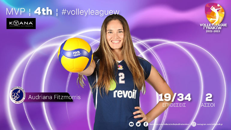 Βόλεϊ (Α1 γυναικών): MVP της 4ης αγωνιστικής η Φιτζμόρις