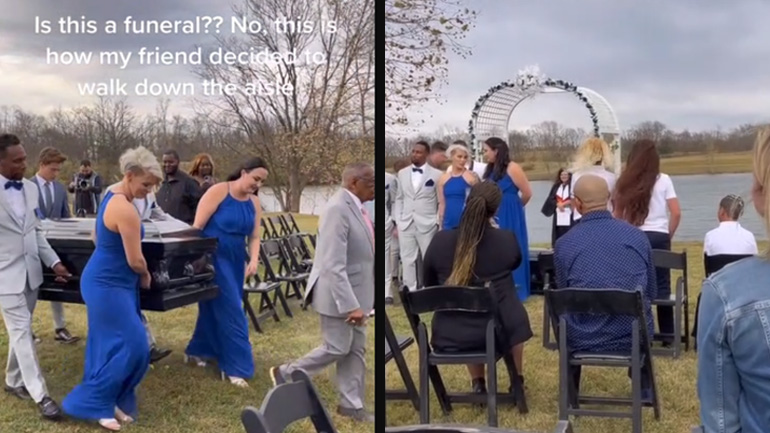 Γαμπρός μεταφέρεται με φέρετρο στον γάμο 