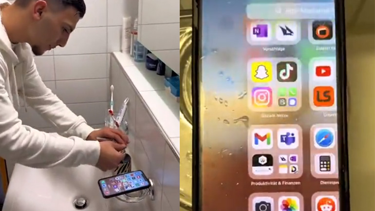 Όταν πέφτει νερό πάνω στο τηλέφωνo