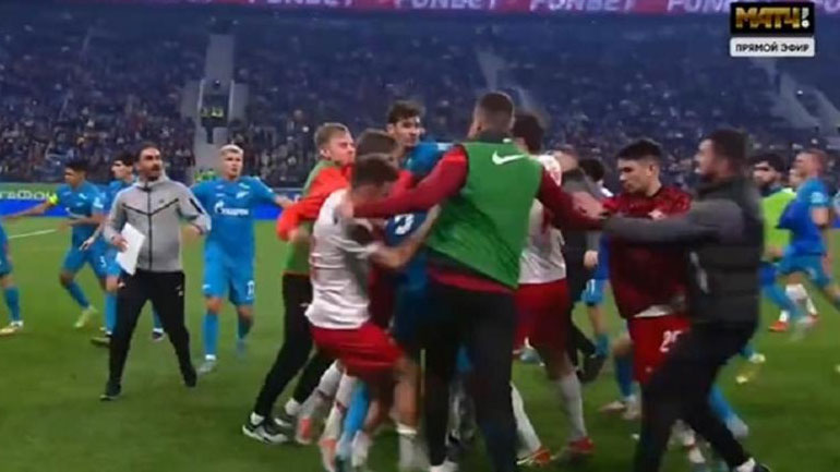 Ρωσία: Aπίστευτο ξύλο ανάμεσα σε ποδοσφαιριστές και έξι αποβολές στο παιχνίδι Ζενίτ-Σπαρτάκ Μόσχας
