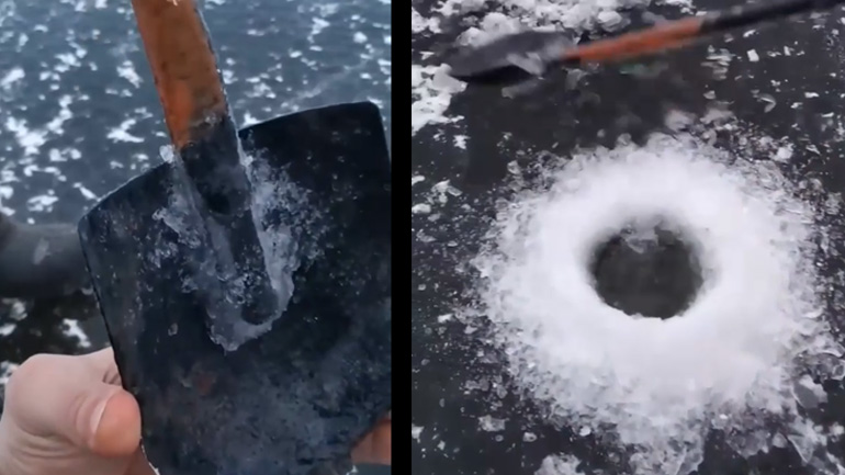 Φτυάρι για ψάρεμα στον πάγο