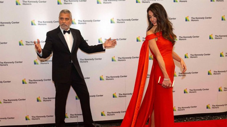 Ιππότης ο George Clooney: Έφτιαξε το φόρεμα της συζύγου του, ενώ περπατούσαν στο κόκκινο χαλί