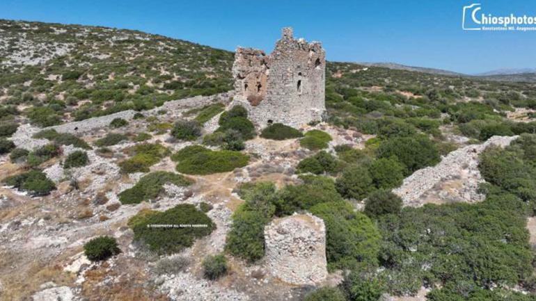 Ο εντυπωσιακός μεσαιωνικός πύργος στα Δότια της Χίου