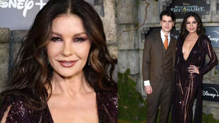Catherine Zeta-Jones: Υιοθέτησε ένα απίθανο smokey eye look matchy με τη λαμπερή δημιουργία που φορούσε